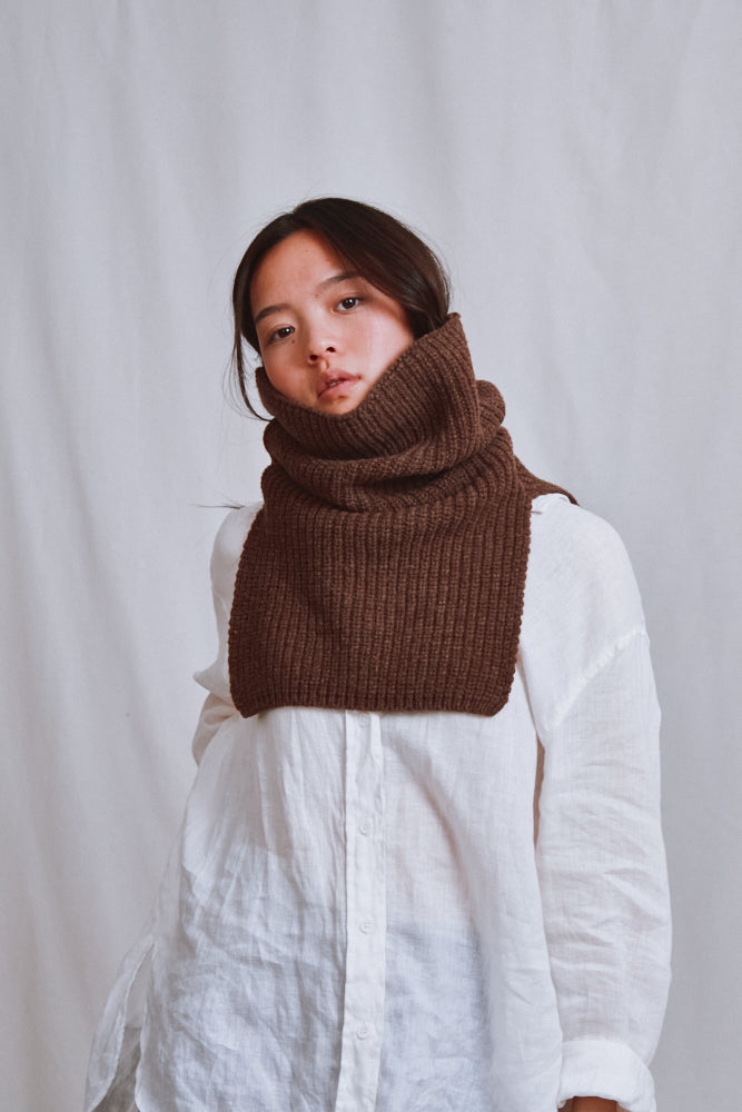 Item #733 - MARCELINA Hood in Merino Wool - Chocolate