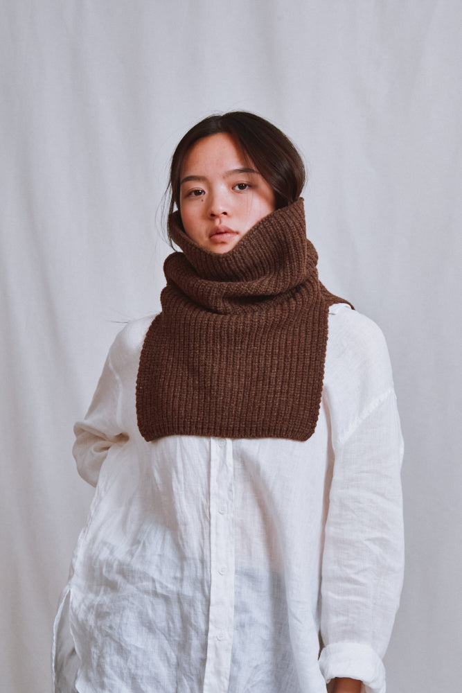 Item #733 - MARCELINA Hood in Merino Wool - Chocolate