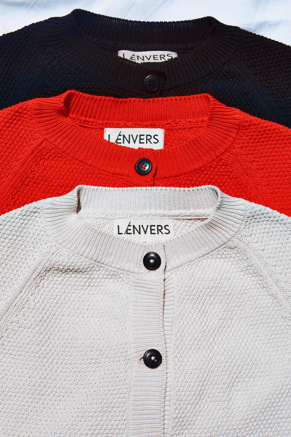 GABY Cardigan à manches bouffantes en coton bio - Écru