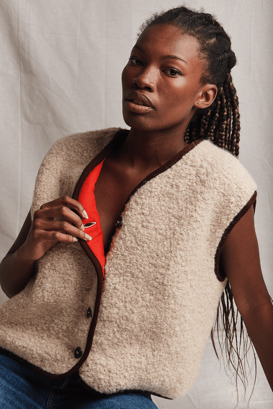 LUCE Wool Vest light beige