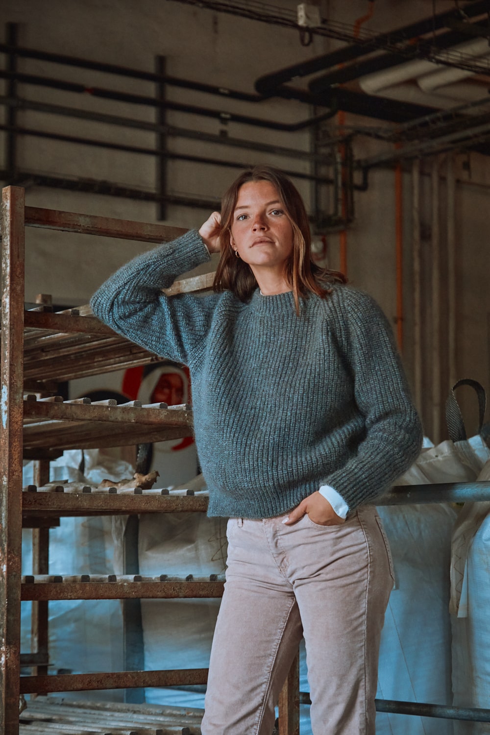 AGNÈS Raglan Sweater in Merino-Mohair Wool - Ash Grey