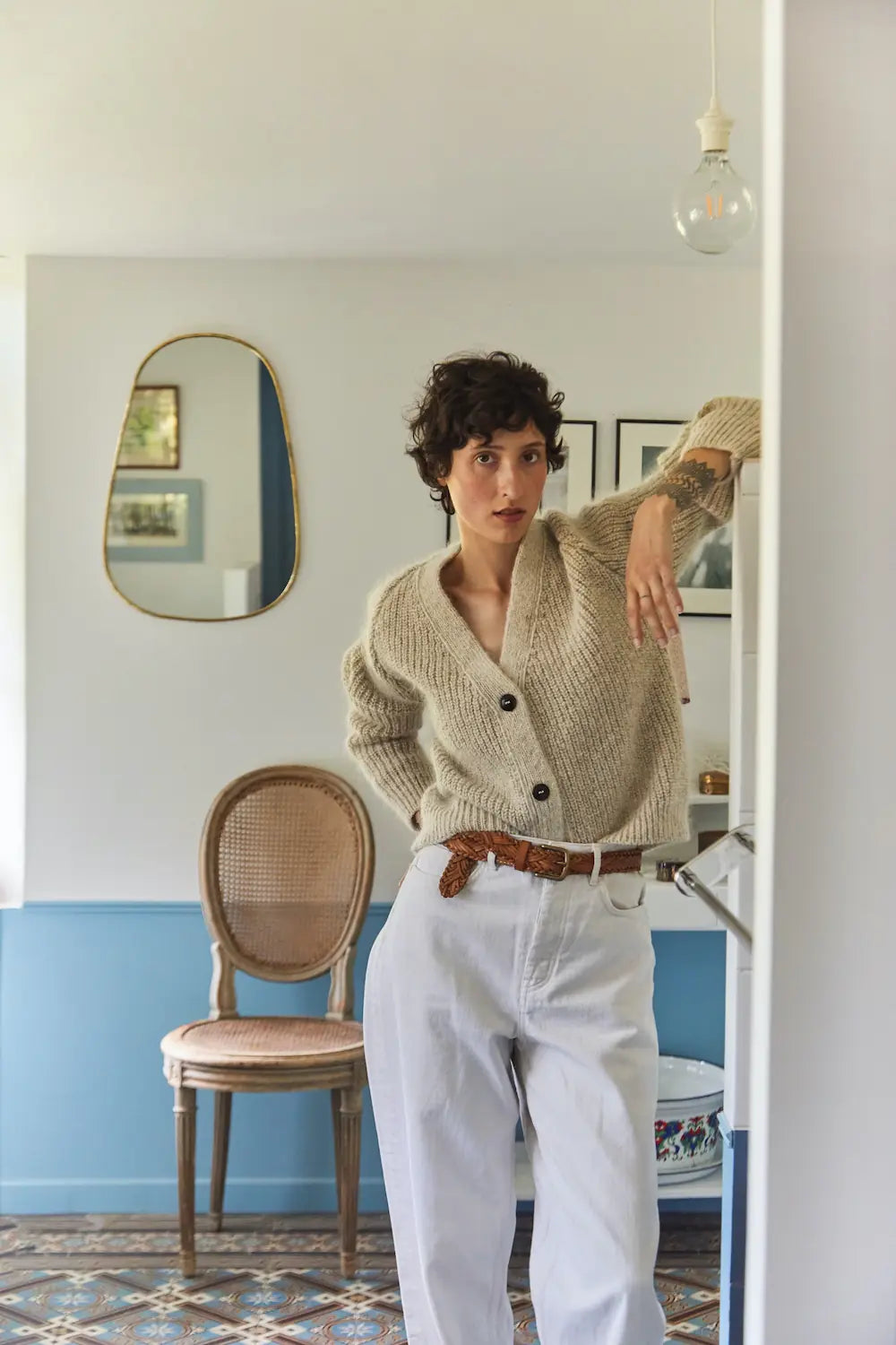 Beige Mohair Cardigan - Anna | L'Envers