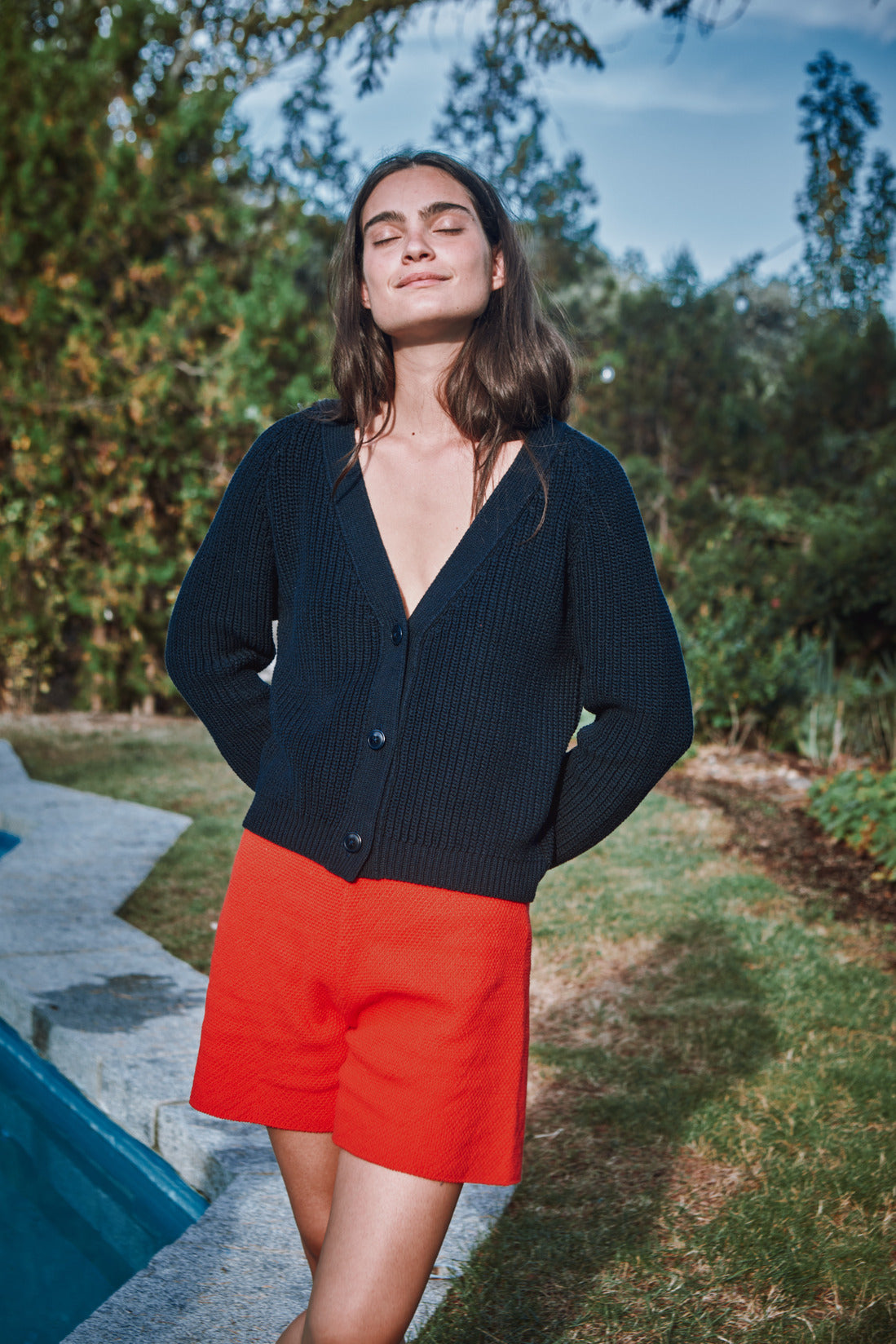 Cardigan col V point mousse coton - Pulls & Cardigans femme - Nouveautés 2026 Cardigan col V point mousse coton - Pulls & Cardigans femme - Nouveautés 2026