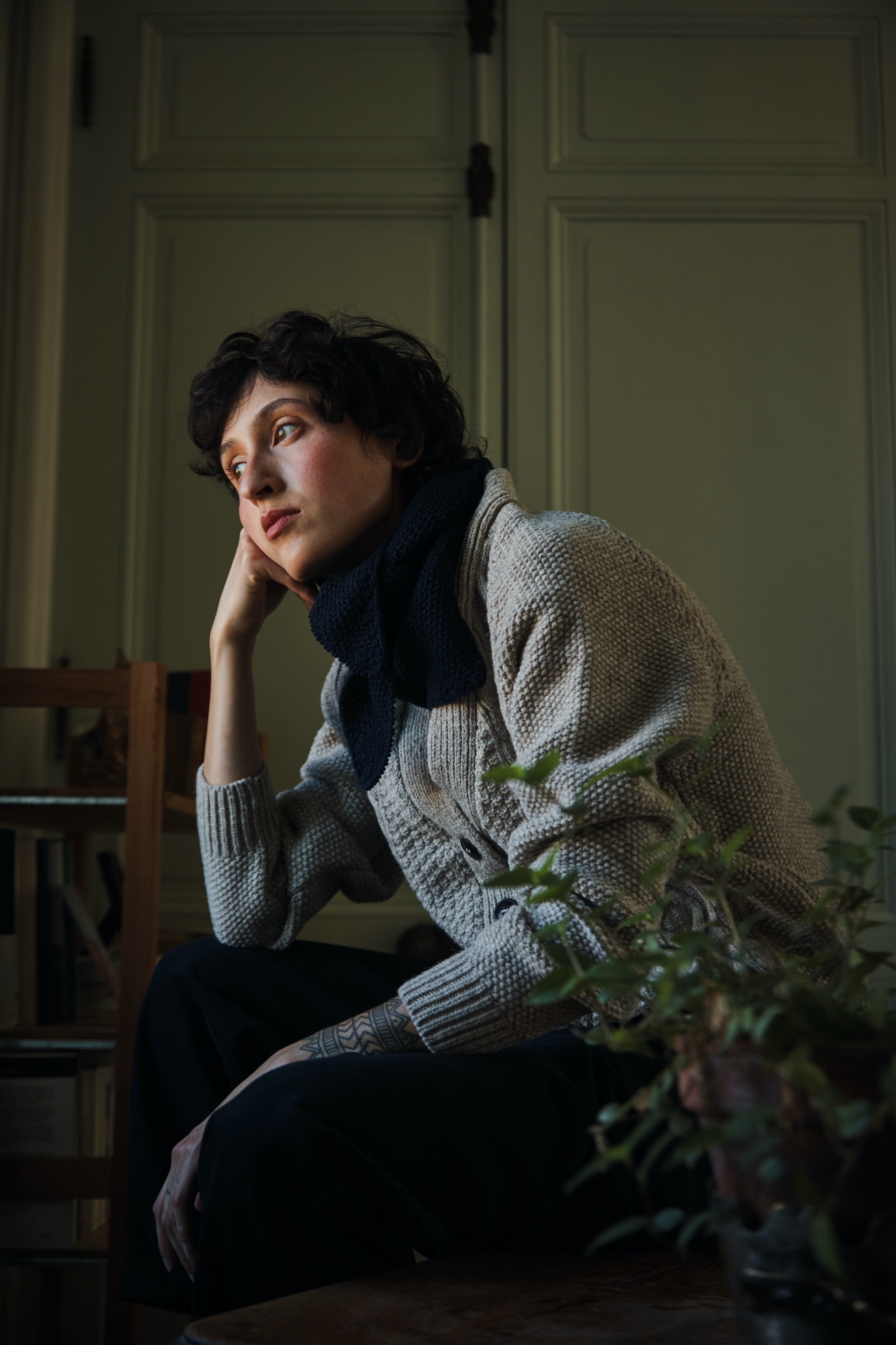 HORTENSE Wool scarf- 100% Spanish Merino Wool - L'Envers