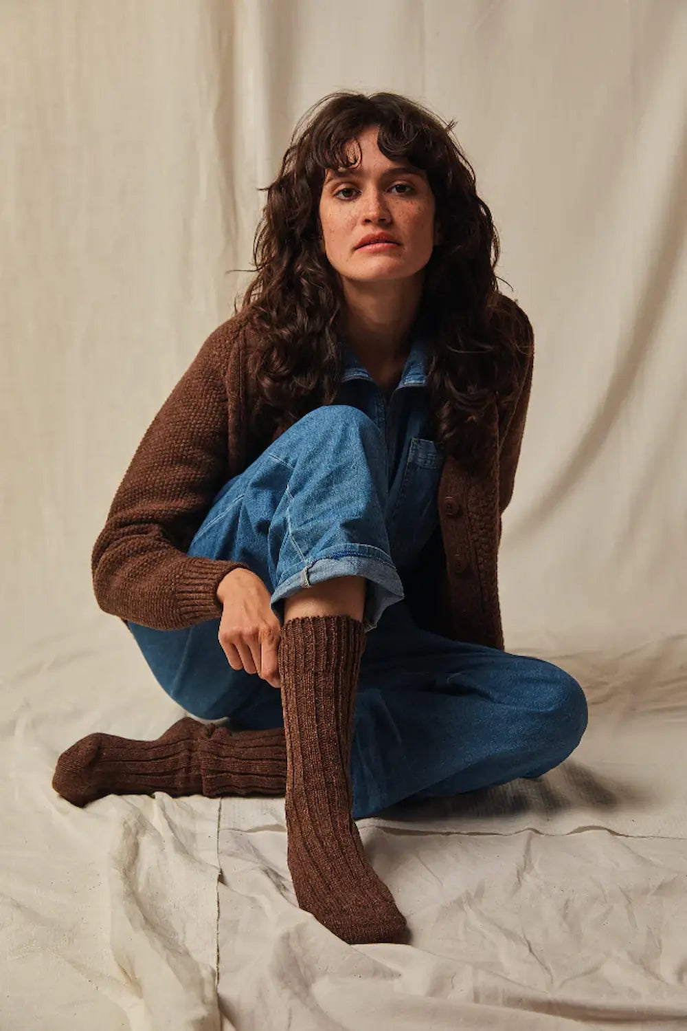 BERTHE Wool Socks - Chocolate