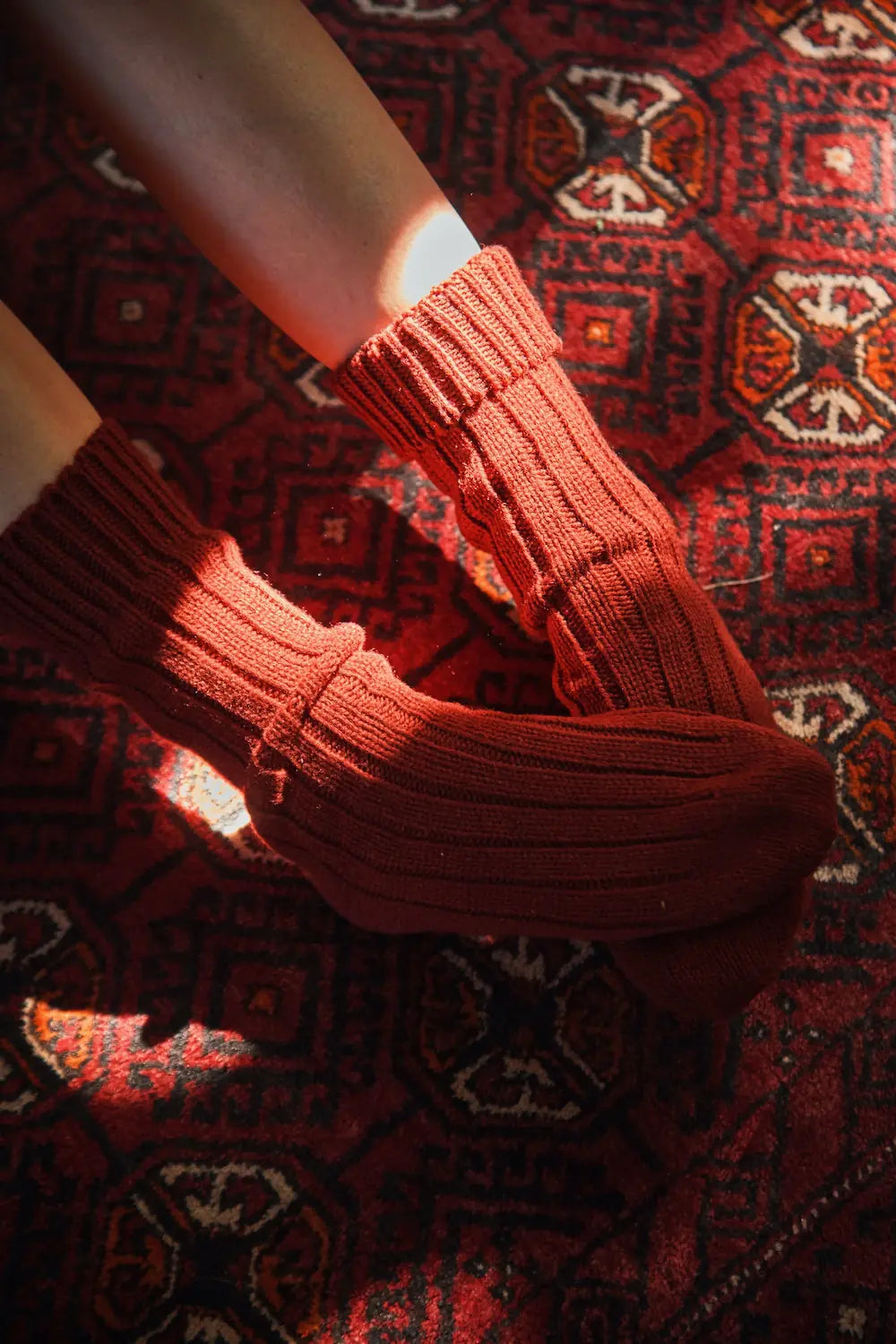 BERTHE Wool socks - Rust Red