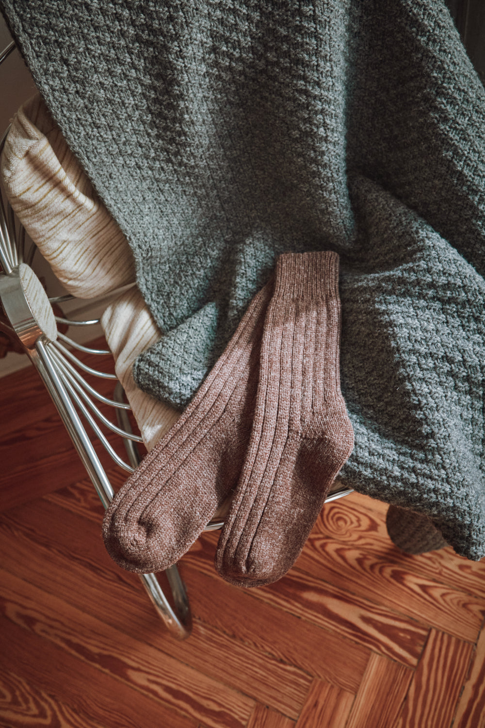 Chaussettes en laine BERTHE - Chocolat