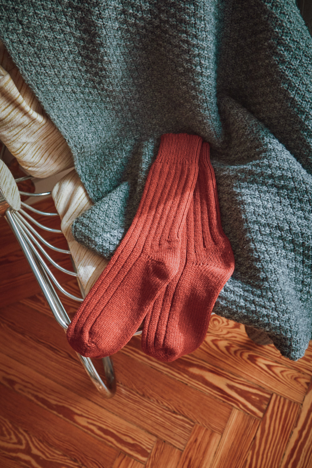 BERTHE Wool socks - Rust Red