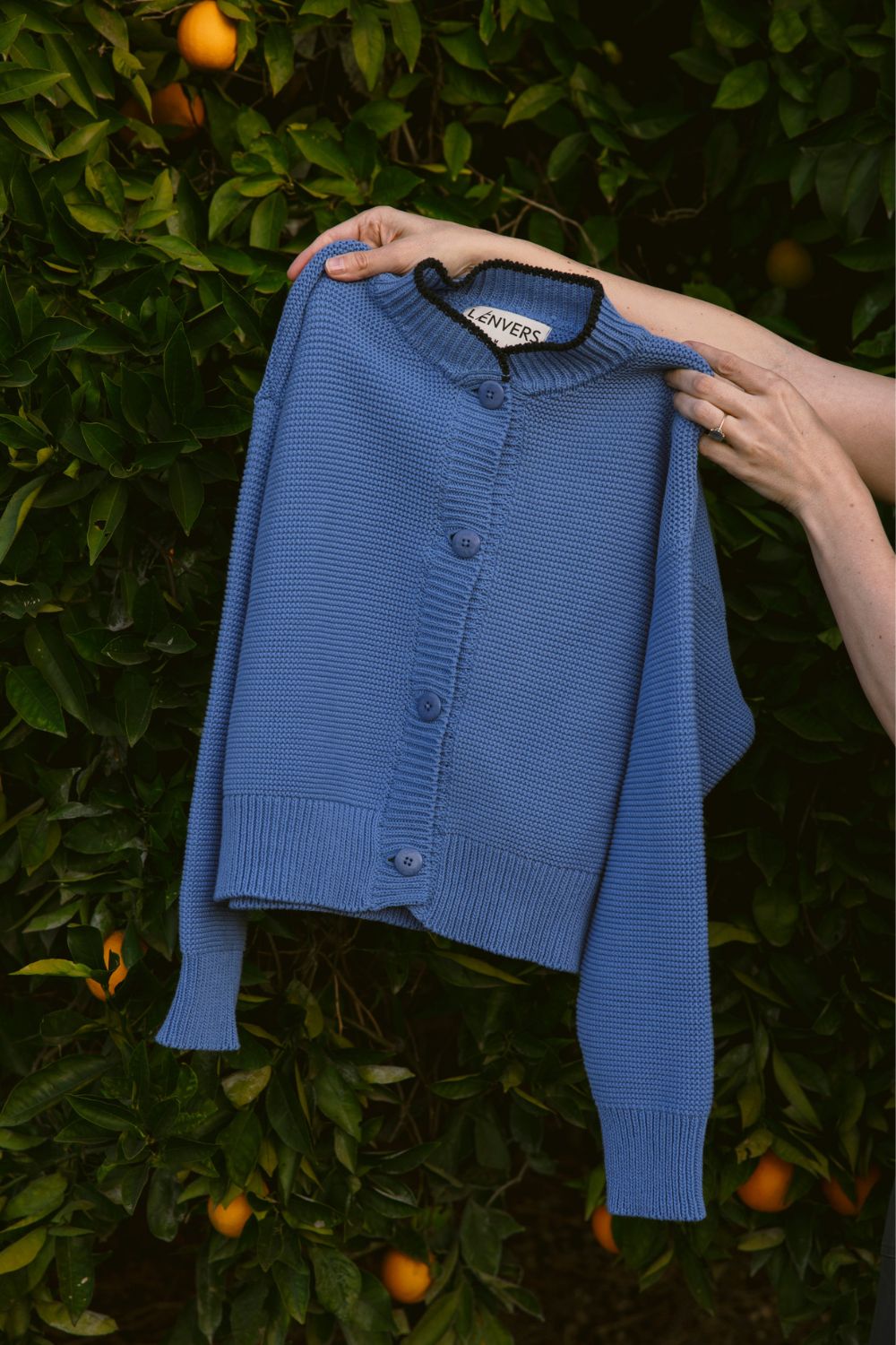 HILMA Teddy Jacket BLOCK SHOP TEXTILES x L'ENVERS - Cyan Blue