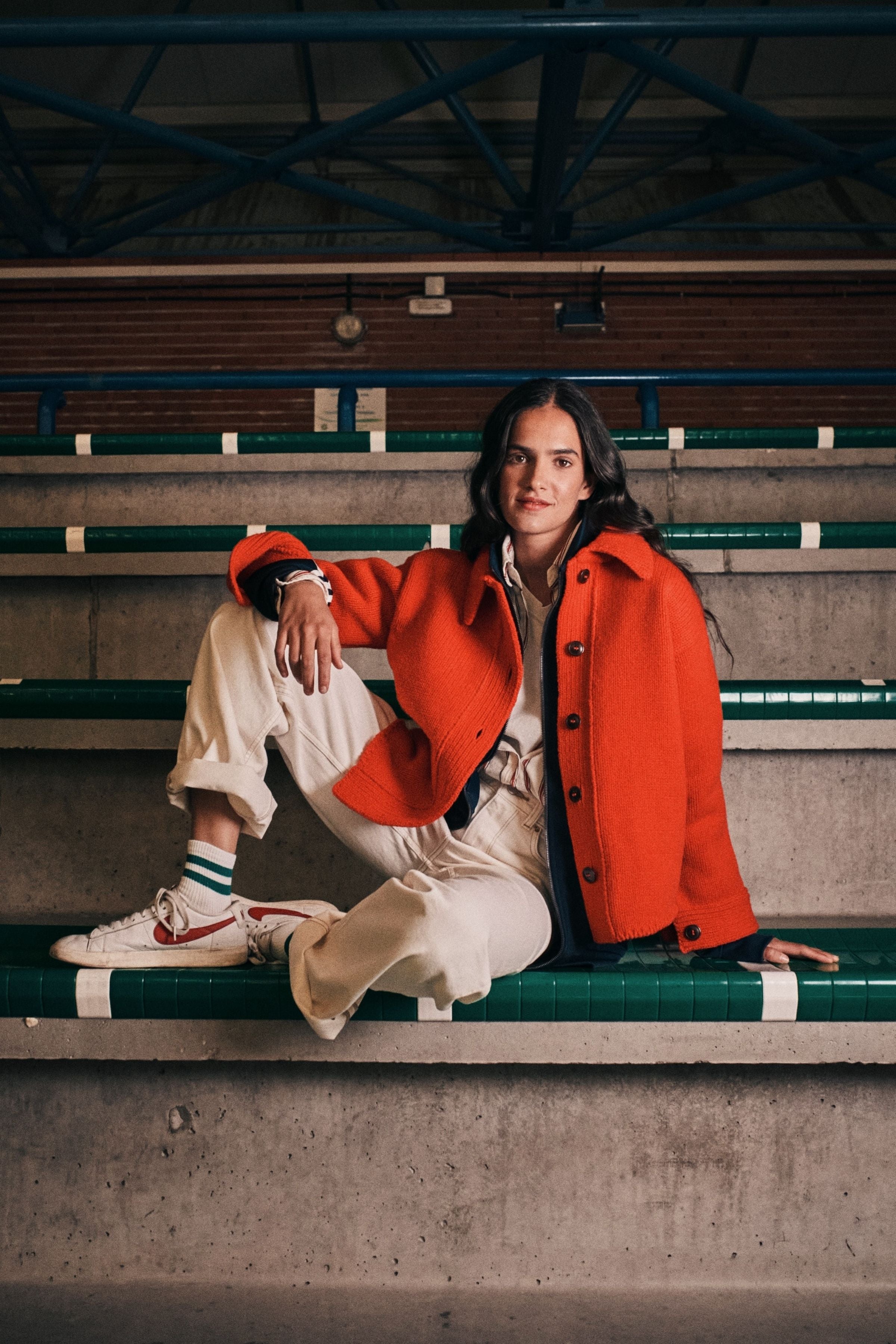 CALAMITY Knit Jacket in Merino Wool - Red