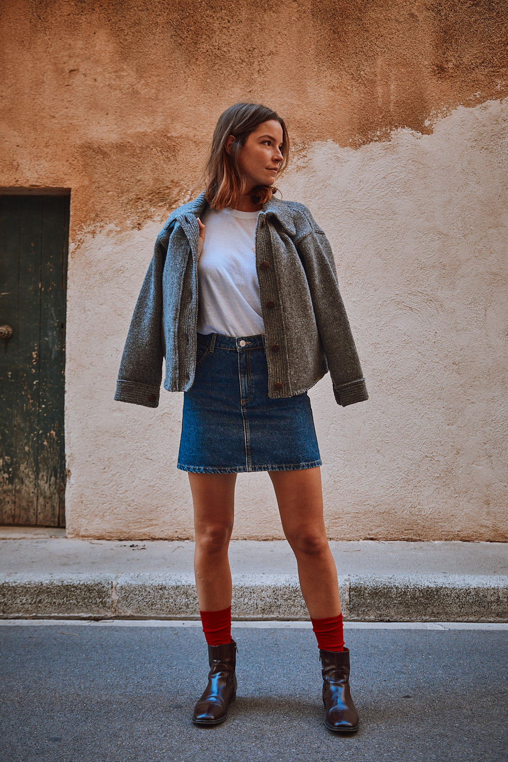 CALAMITY Knit Jacket in Merino Wool - Ash Grey - 100% sustainable knitwear - L'envers