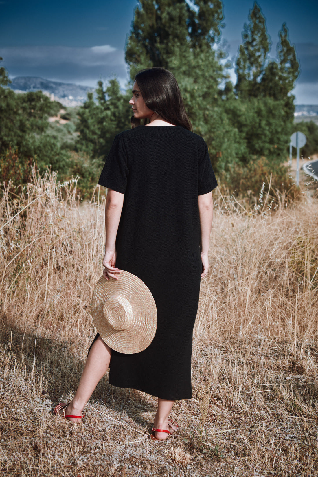 CARLA T-Shirt Dress in Organic Cotton - Black