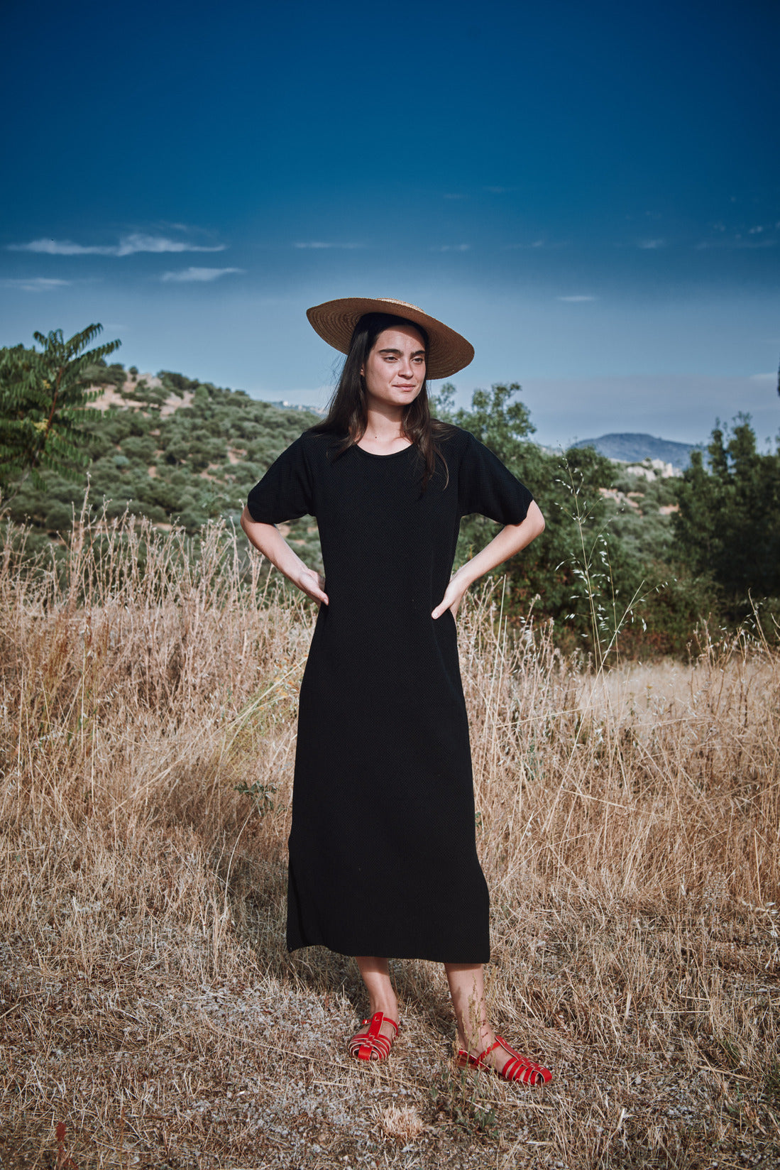 CARLA T-Shirt Dress in Organic Cotton - Black CARLA T-Shirt Dress in Organic Cotton - Black