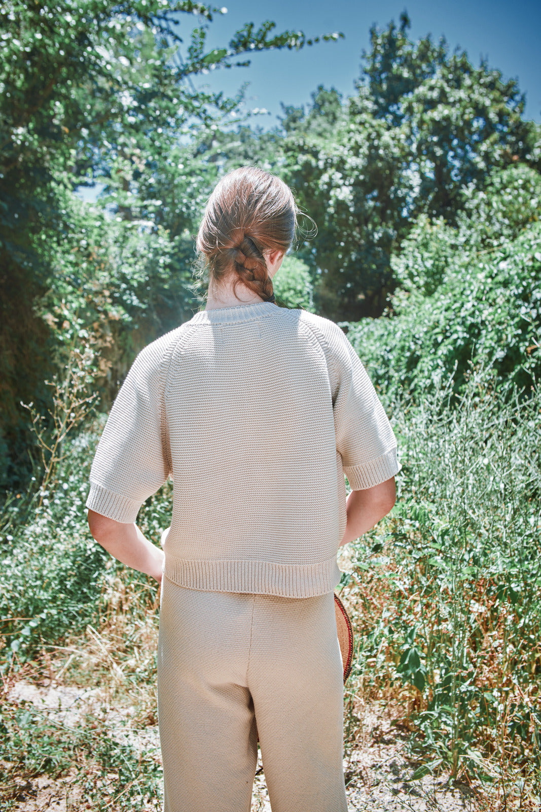 CLARISSE Short-Sleeve Cardigan in Organic Cotton - Off-White