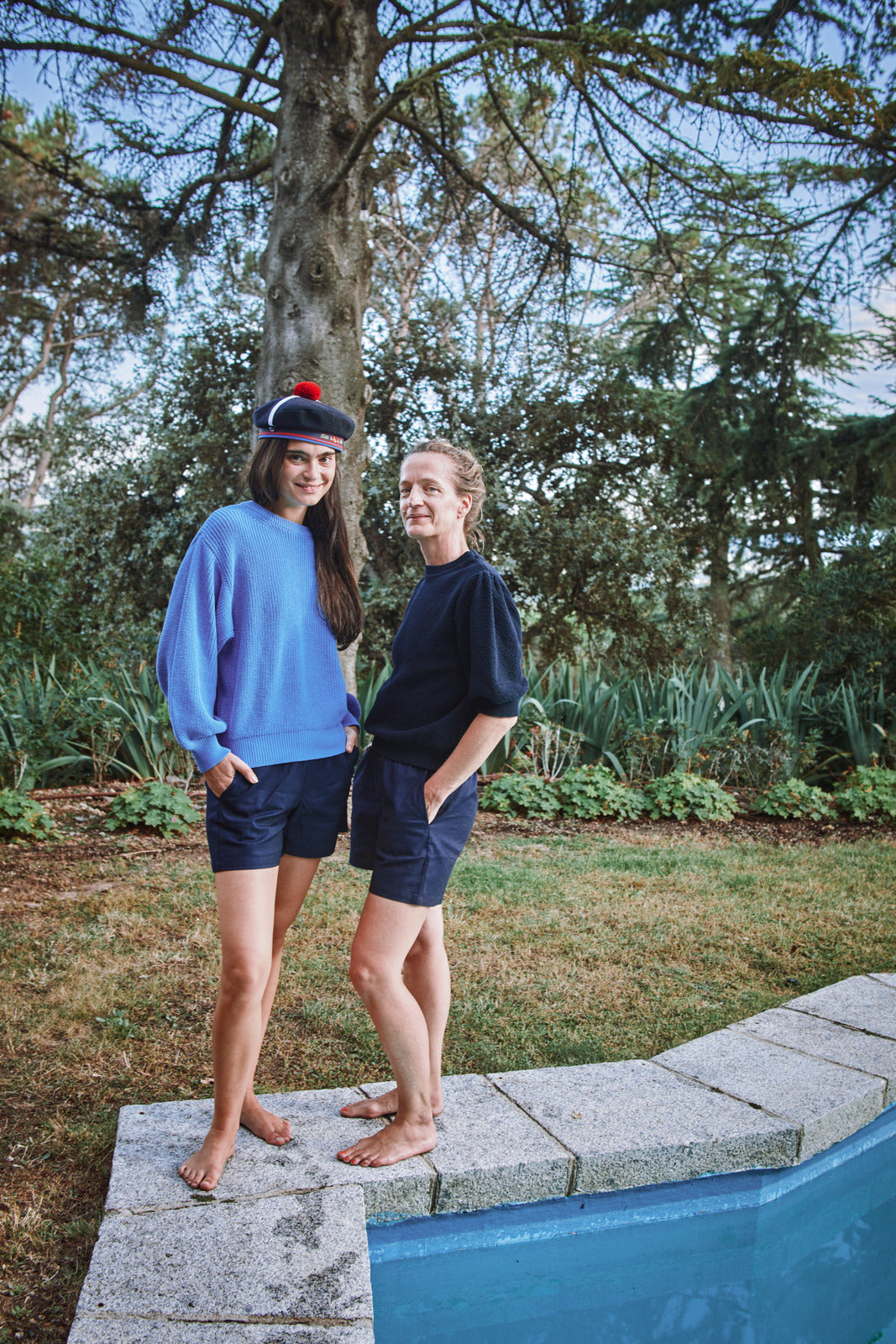 CLEMENTINE Batwing Sweater in Organic Cotton - Cyan Blue