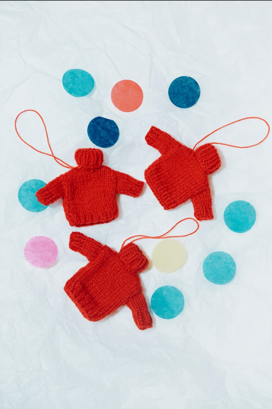 THERESE Mini Christmas Sweater in Merino Wool - Red