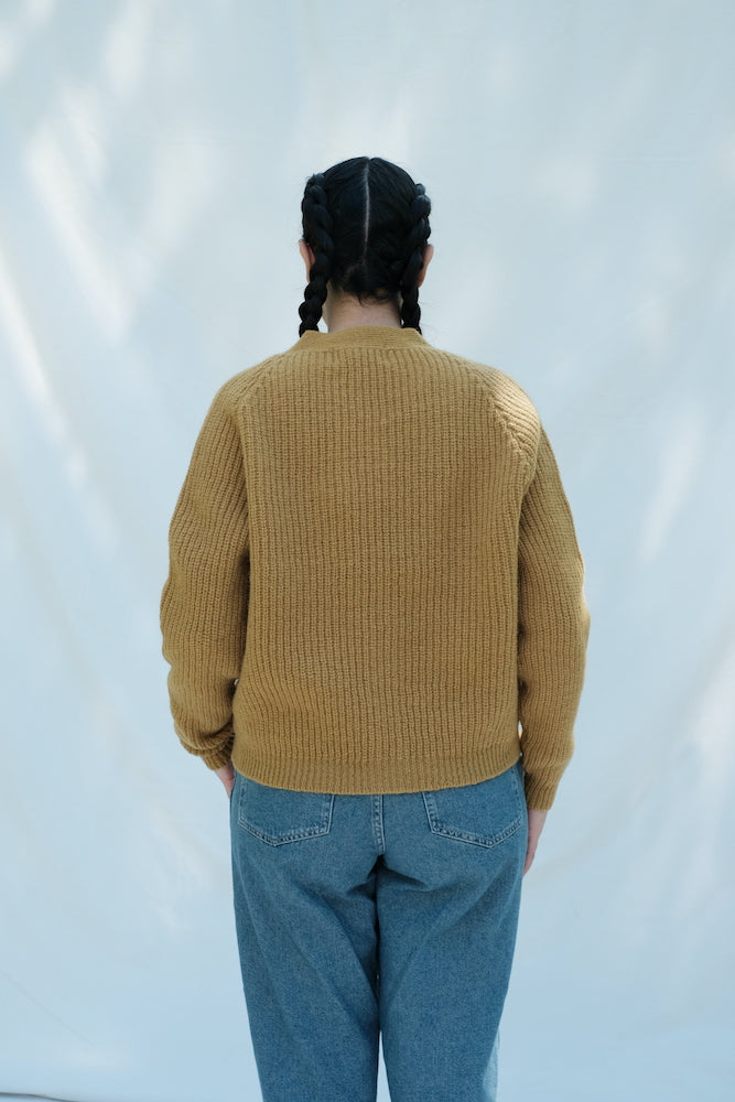 Item #146 - ANNA V-Neck Cardigan in Merino Wool - Mustard