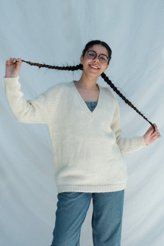 Item #217 - BARBARA Mohair Wool Sweater - Off-White