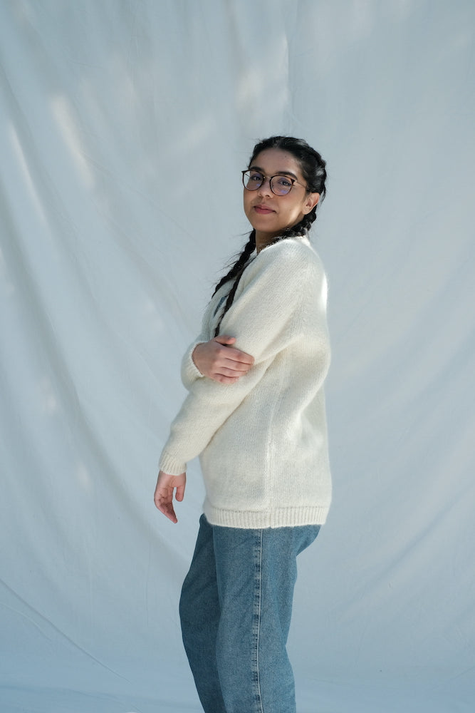 Item #217 - BARBARA Mohair Wool Sweater - Off-White