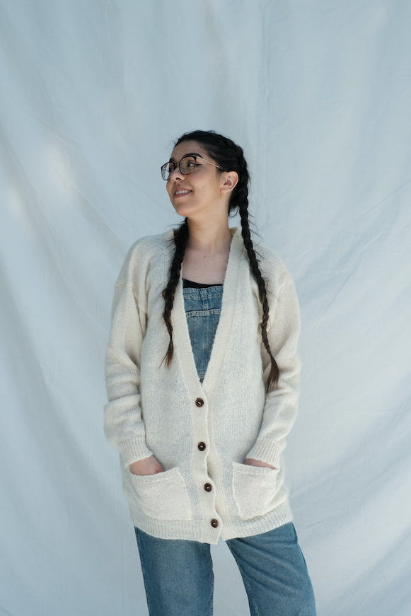 Item #209 - CLEO Mohair Wool Cardigan - Off-White