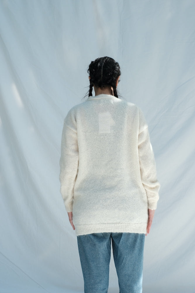 Item #209 - CLEO Mohair Wool Cardigan - Off-White