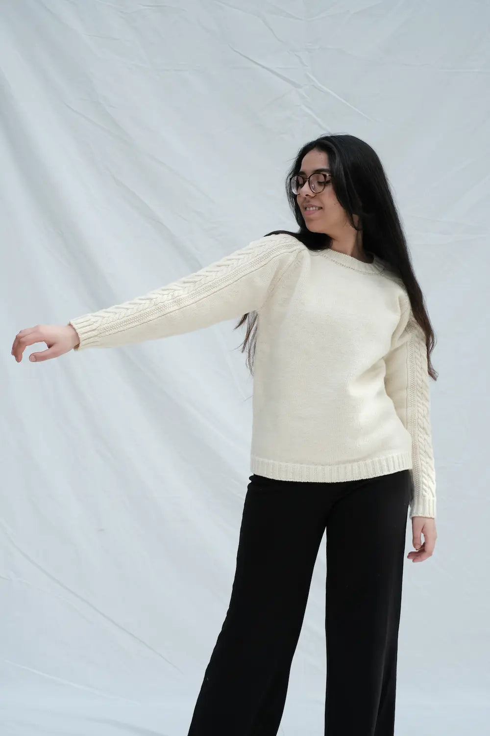Item #149 - JEANNE & SERGE Sweater in Merino Wool - Off-White