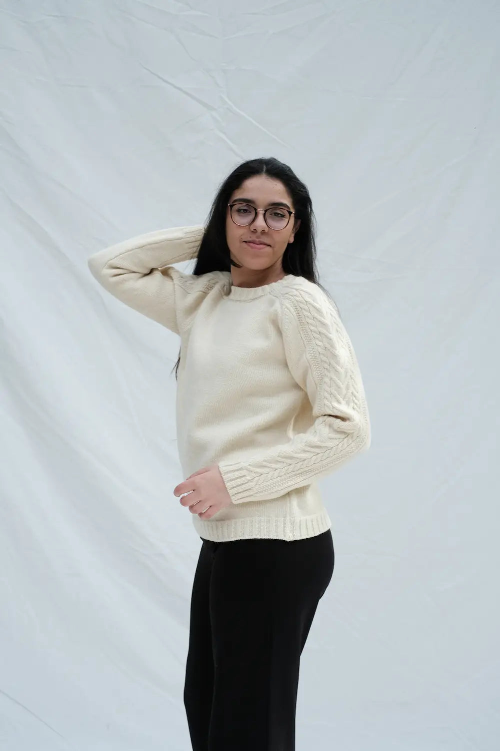 Item #149 - JEANNE & SERGE Sweater in Merino Wool - Off-White