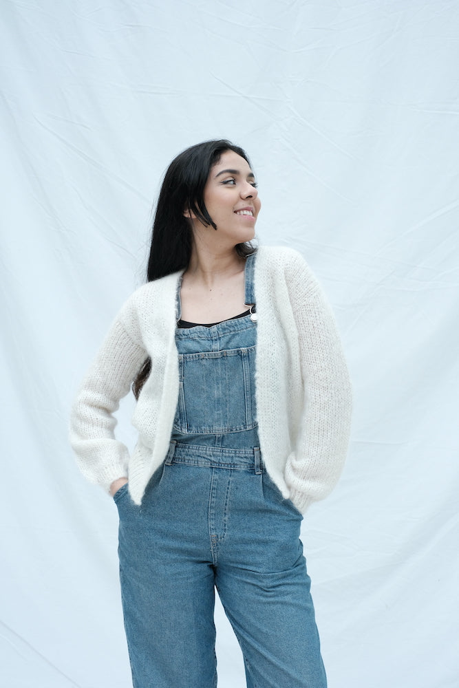Item #50 LOUNA Cardigan in Mohair Wool- Off-White