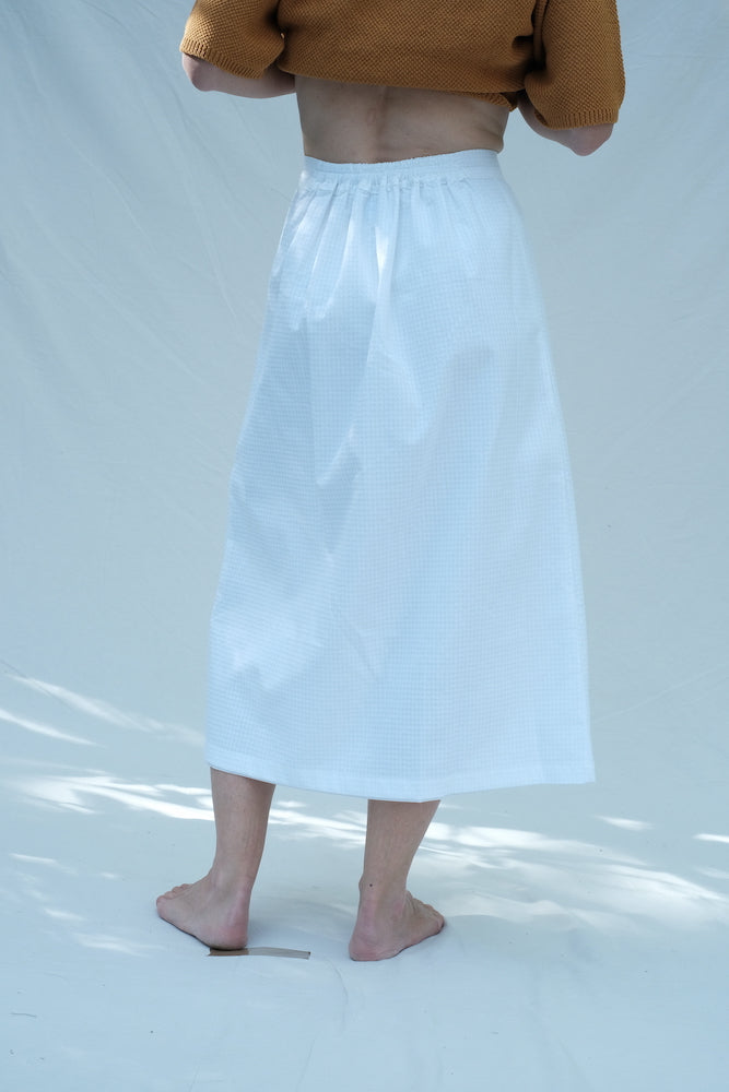 Item #167 - EUGENIE Linen Skirt- Off-White
