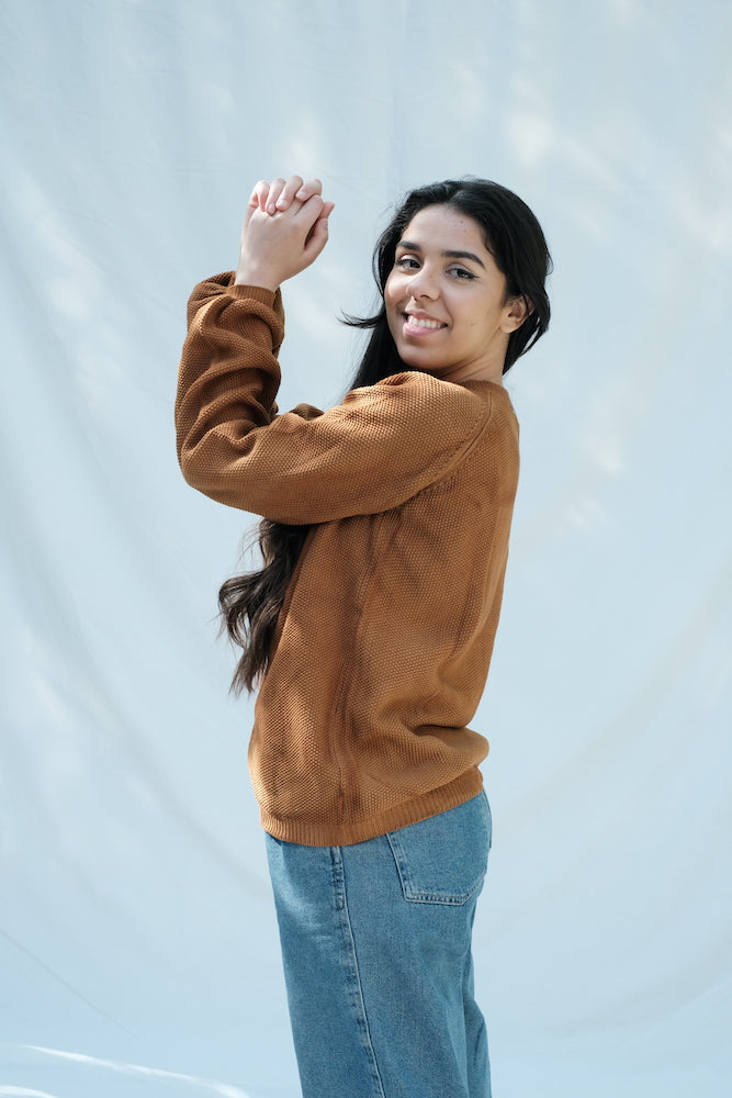 Item #60 - GABY Tie & Dye Cotton Cardigan - Brown
