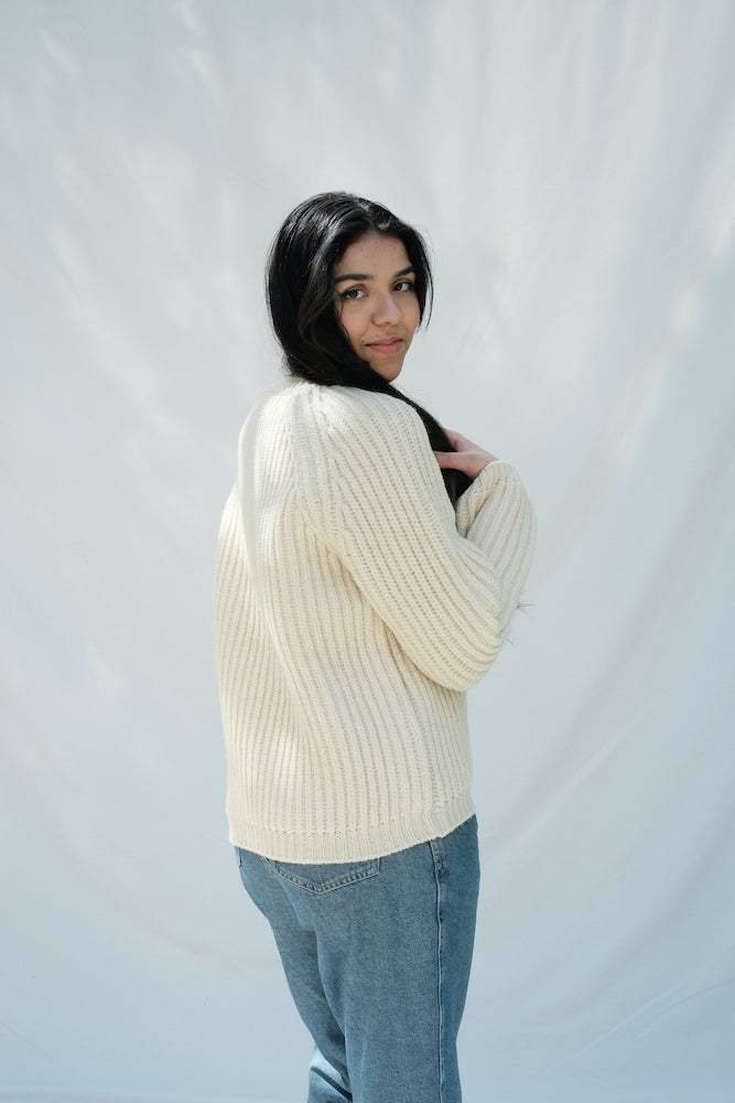 Item #107 - JOHNNY Sweater in Merino Wool - Off-White