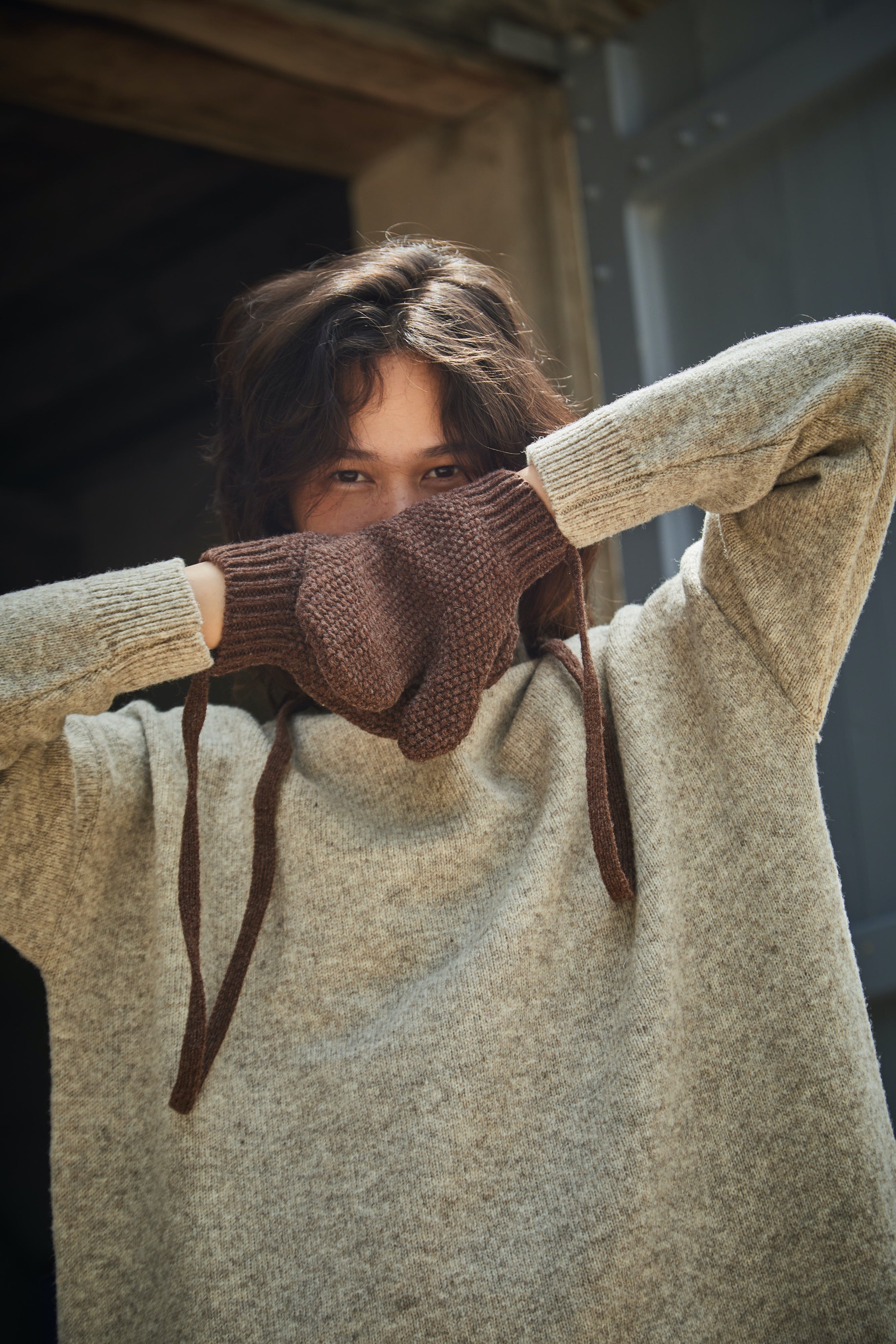 ELENA Wool Mittens - Chocolate (Delivered by Xmas)