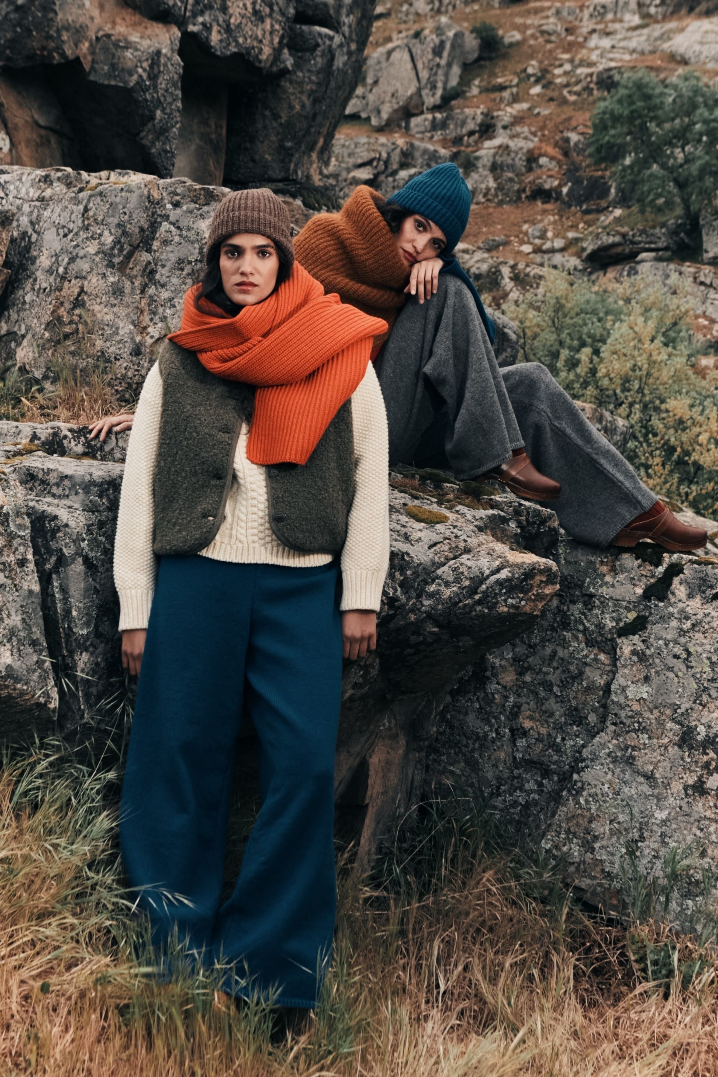 HELENE Knit Pants in Merino Wool - Cobalt Blue
