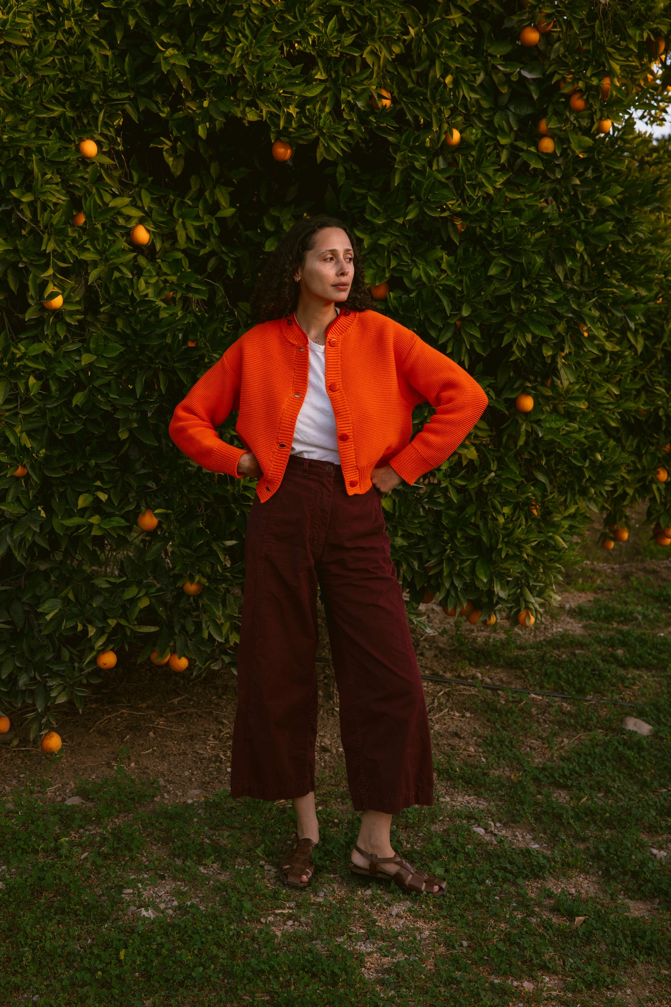 HILMA Teddy Jacket BLOCK SHOP TEXTILES x L'ENVERS - Orange - L'ENVERS