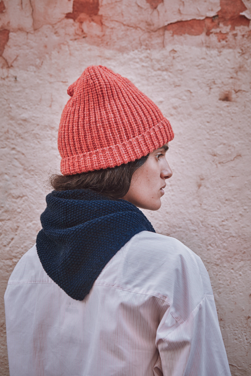HORTENSE Bandana in Merino Wool - Navy