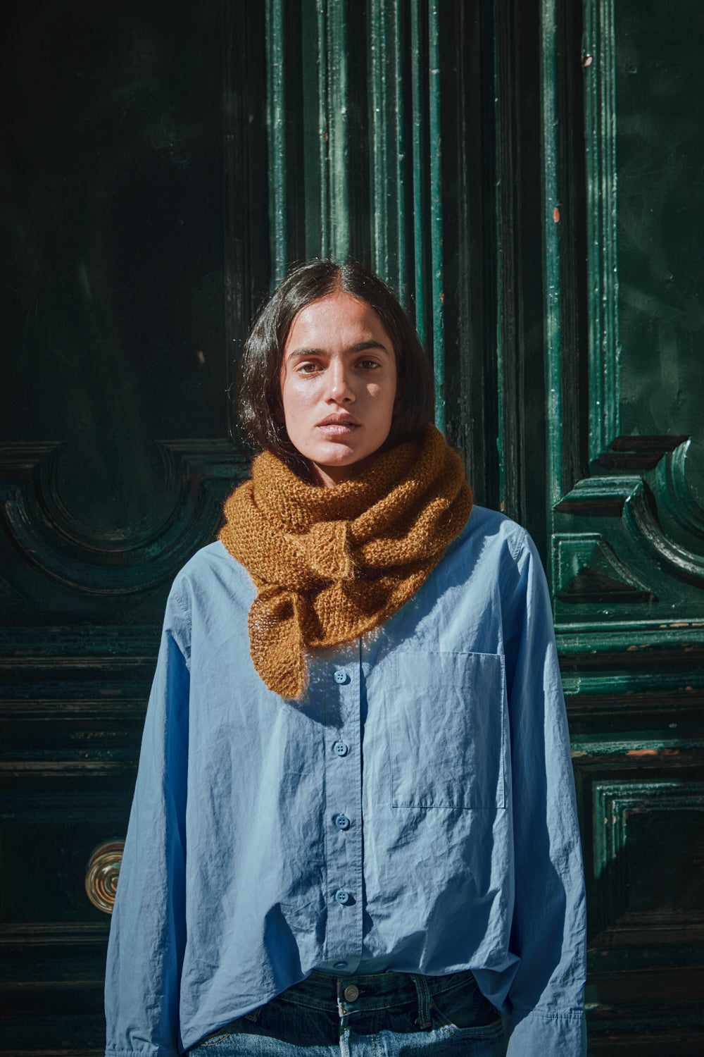 HORTENSE Bandana in Mohair & Silk - Amber