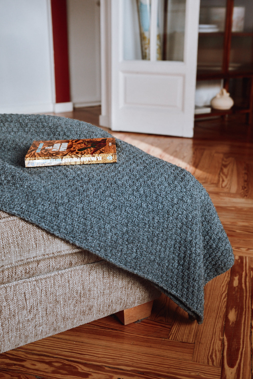 ISABELLE Sofa Throw Blanket in Merino Wool - Ash Grey
