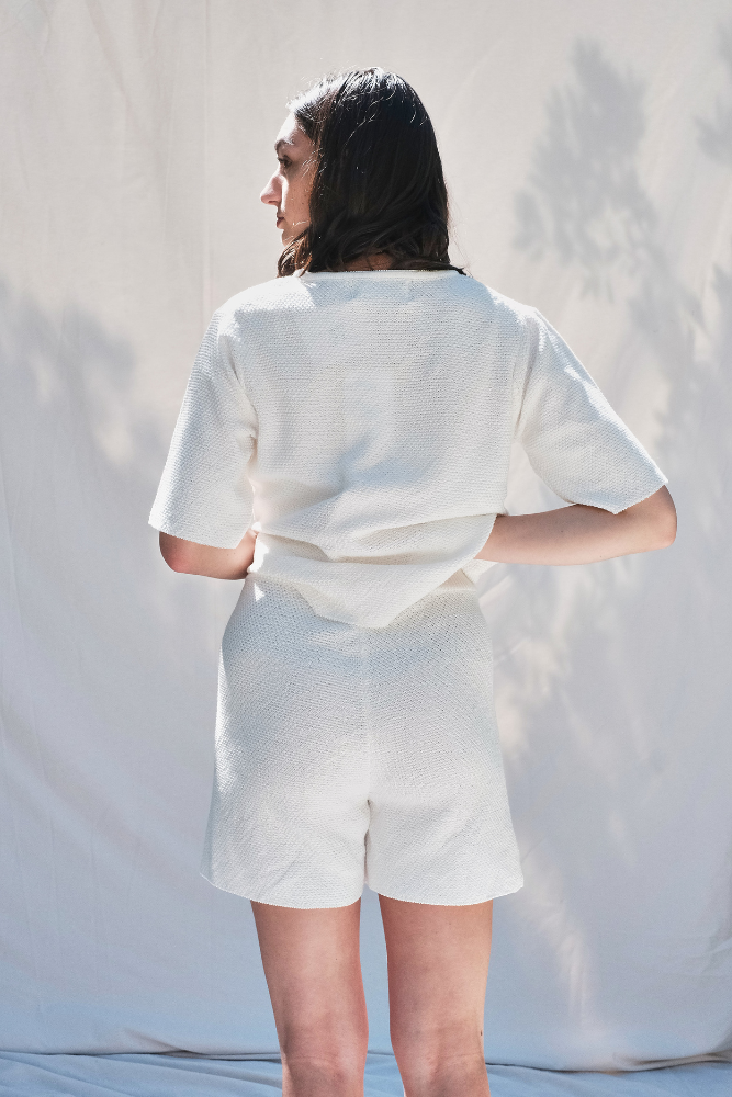 Item #13 JANE Cotton Shorts- Off-White