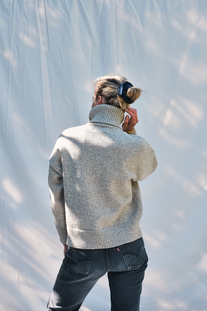 Item #176 - THÉRÈSE Turtleneck Sweater in Merino Wool- Beige