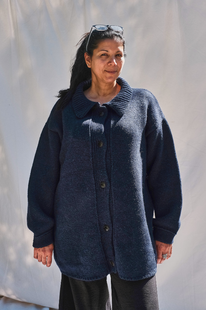 Item #188 - CALAMITY Knit Jacket in Merino Wool - Navy blue