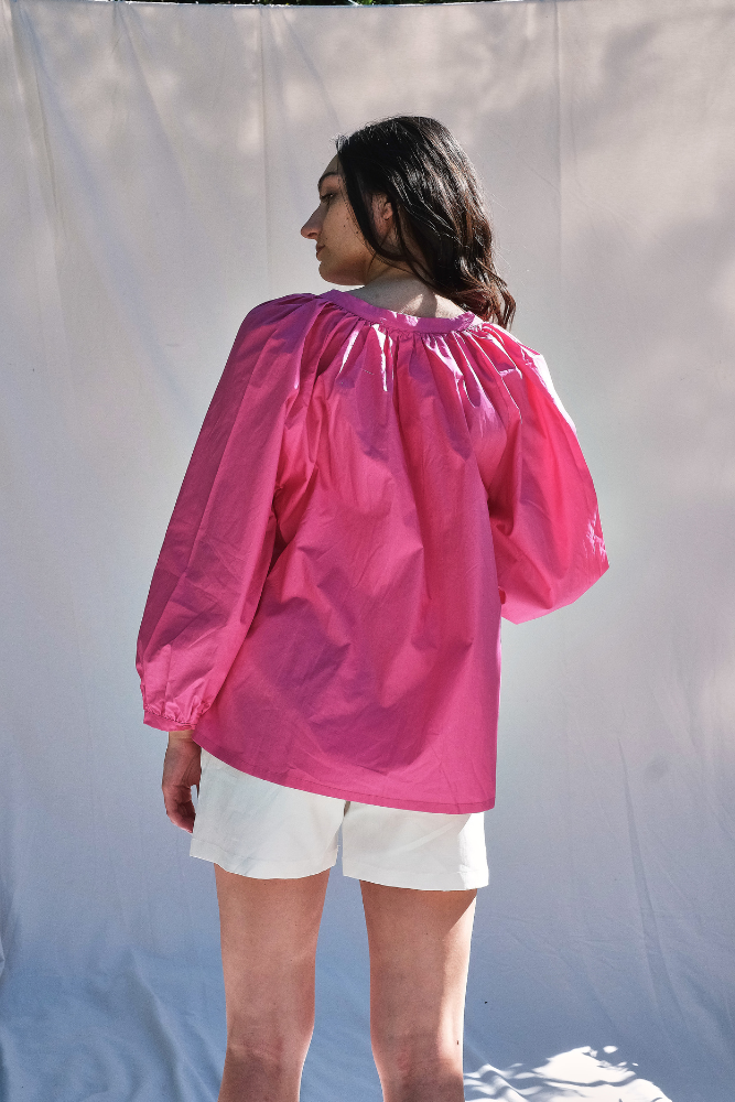 Item #215 - YVONNE Cotton Shirt - Fuchsia
