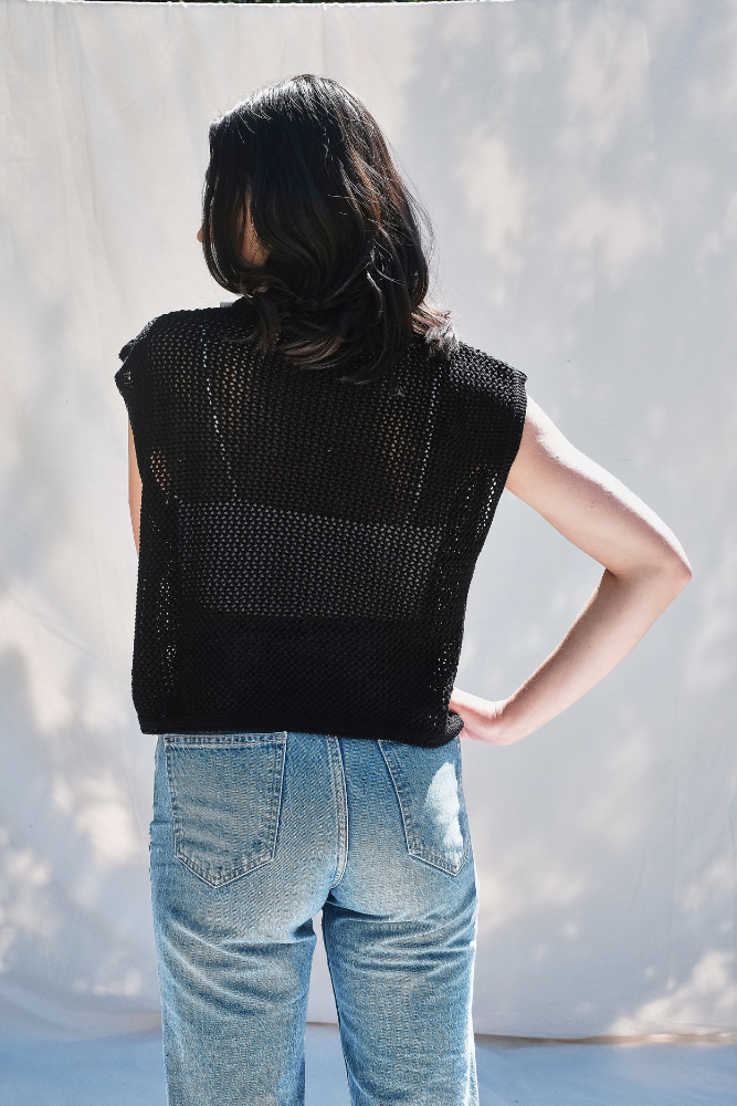 Item #236 - PIA Sleeveless Top in Organic Cotton - Black