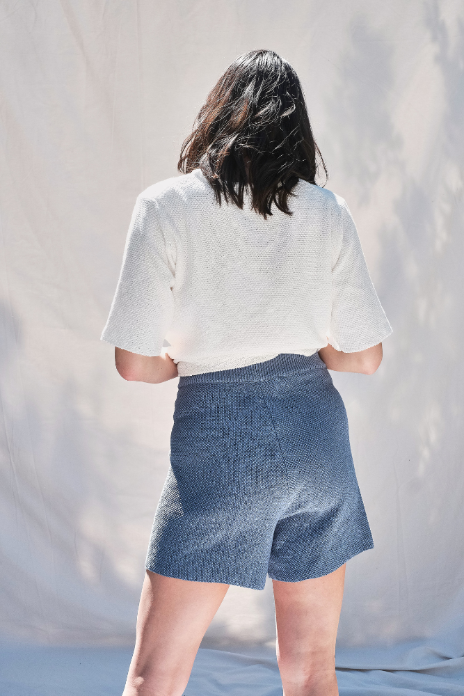 Item #25 JANE Cotton Shorts in Organic Cotton - Dusk Blue