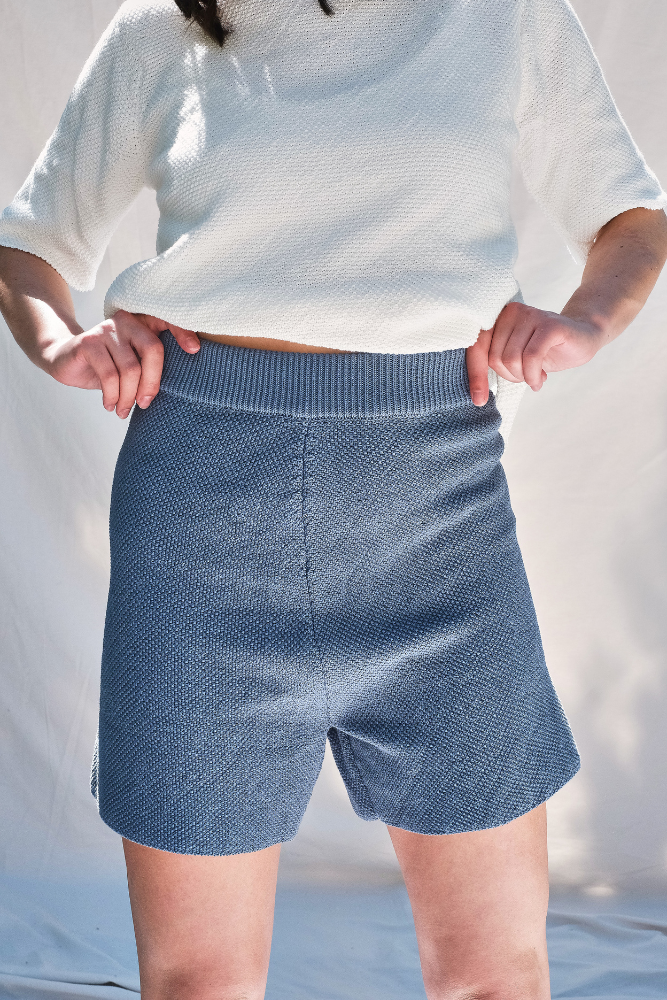 Item #25 JANE Cotton Shorts in Organic Cotton - Dusk Blue