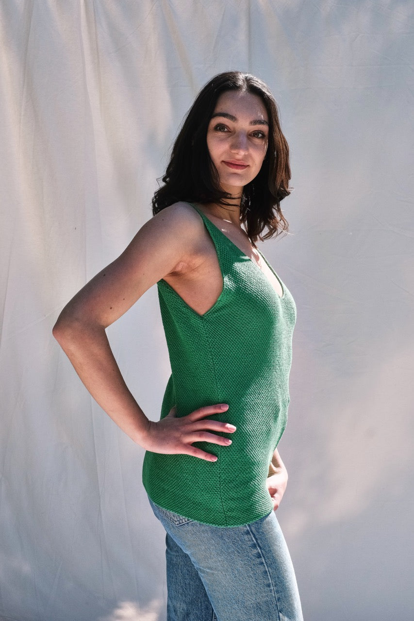 Item #262 - ELLA Cotton Tank Tee - Hollywood green