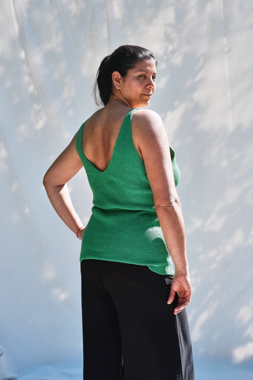 Item #263 - ELLA Cotton Tank Tee - Hollywood green