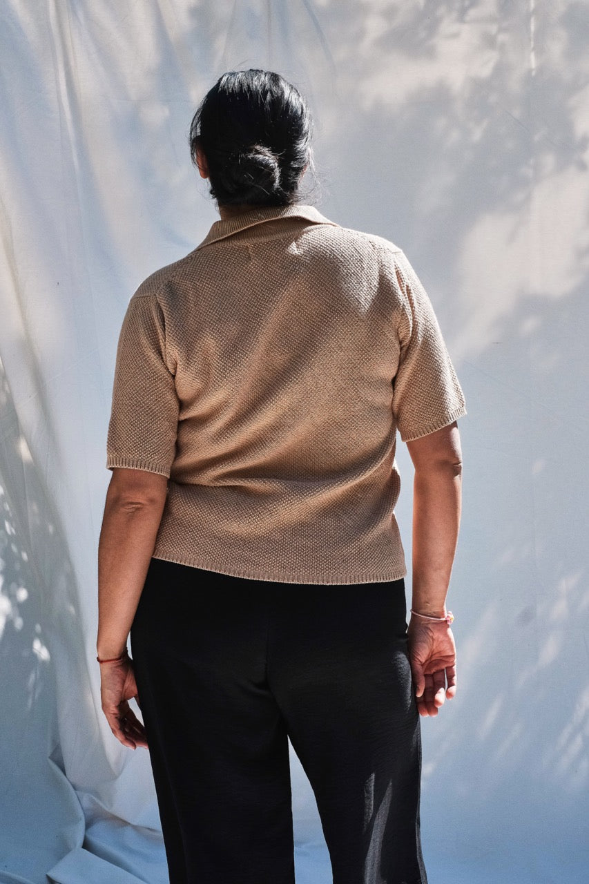 Item #267 - ÉDITH Cotton Polo - Cappuccino