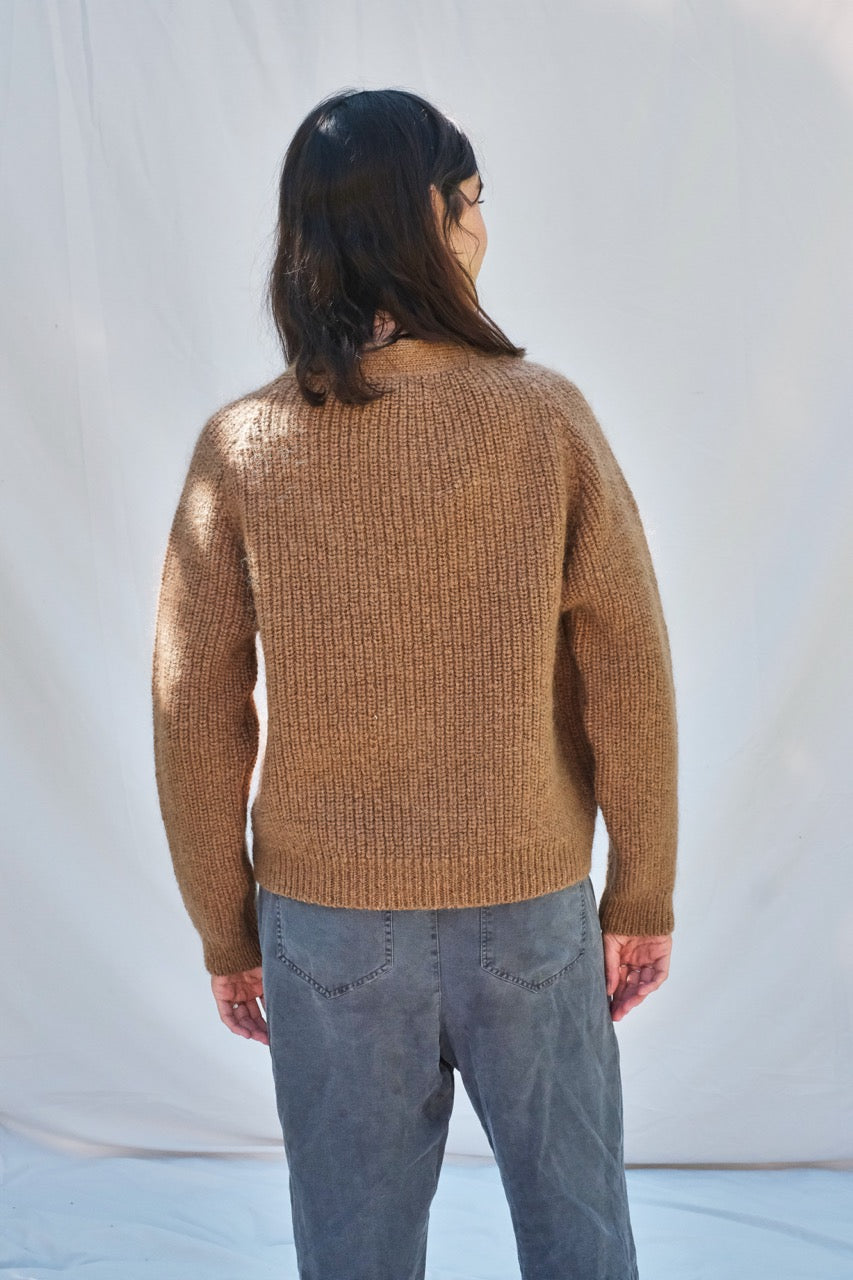 Item #53 - ANNA V-Neck Cardigan in Merino-Mohair Wool - Camel