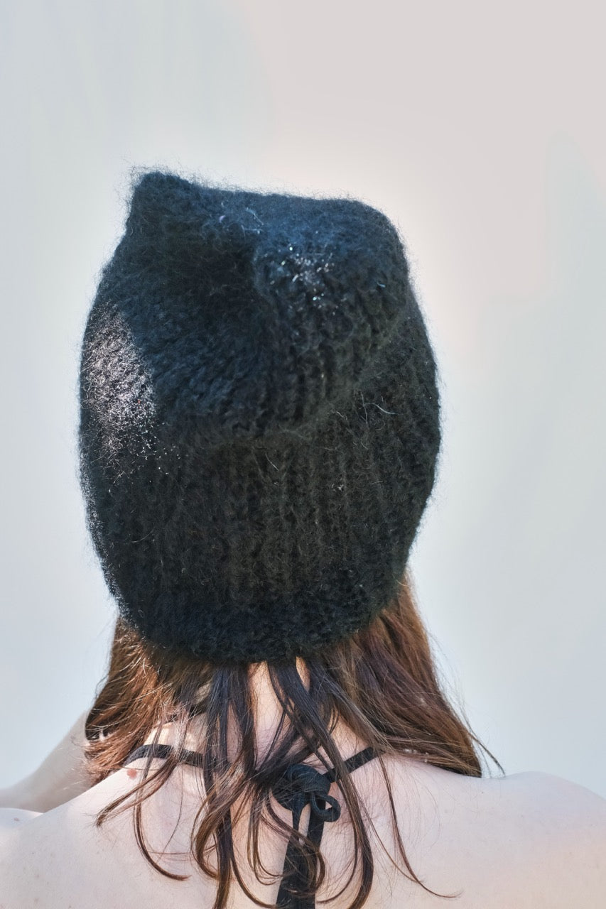 Item #75 - JEANNE Mohair Beanie - Black