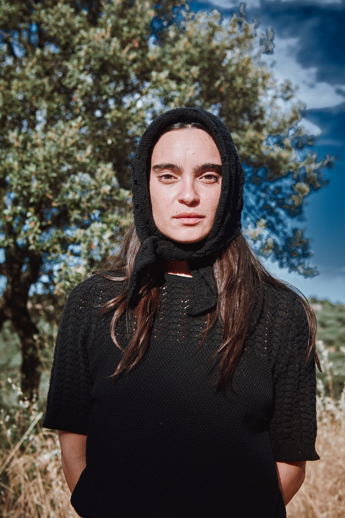 JASMINE Bandana Scarf in Organic Cotton - Black